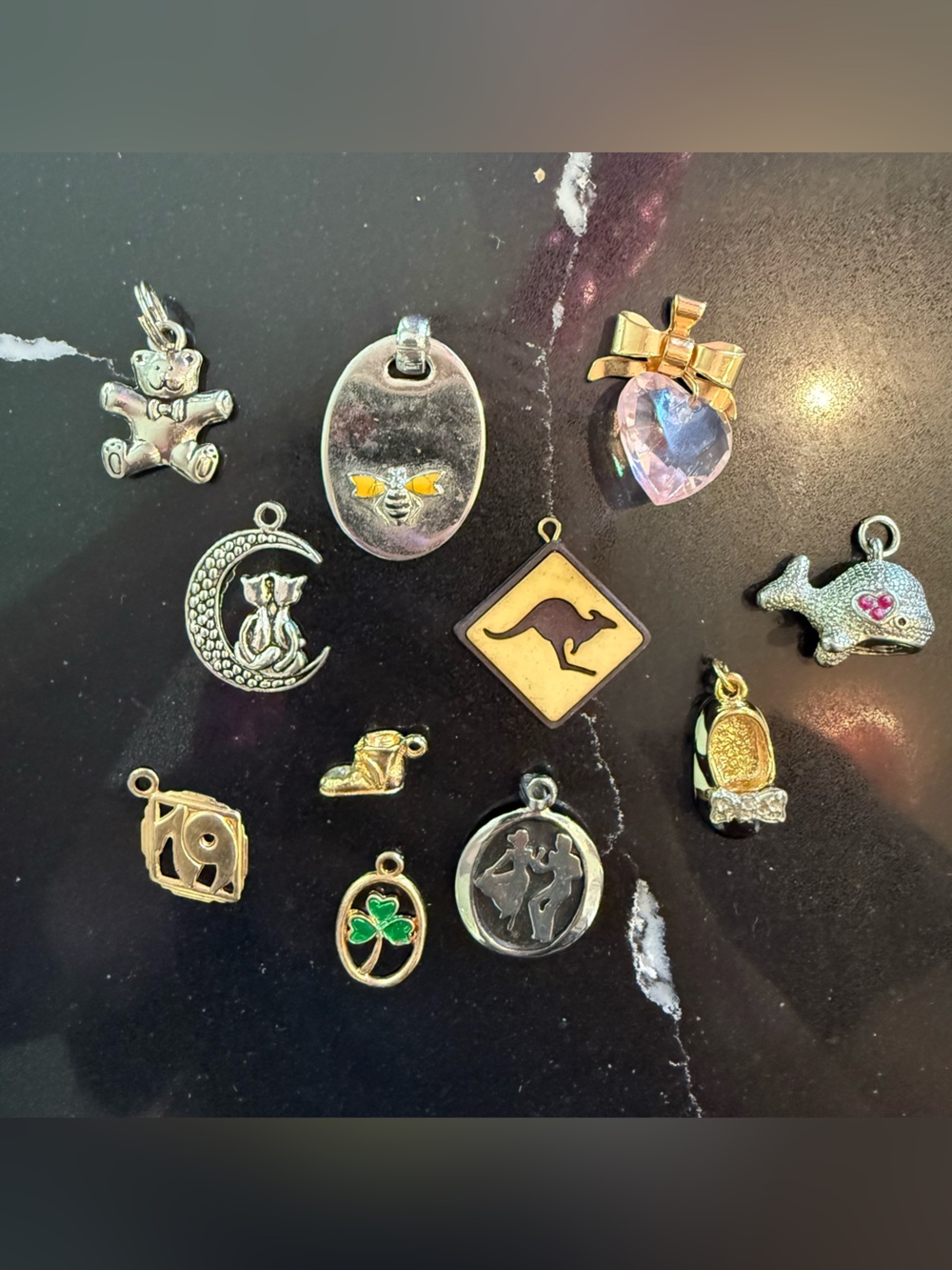 Mixed lot Charm Pendant Set — Gold & Silver Tones